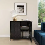 Armoire de rangement d'appoint à 2 portes avec 3 étagères réglables – 80 cm
