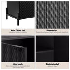 Armoire de rangement d'appoint à 2 portes avec 3 étagères réglables – 80 cm