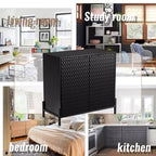 Armoire de rangement d'appoint à 2 portes avec 3 étagères réglables – 80 cm