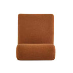 Fauteuil Boucle avec dossier roulé et base en bois massif