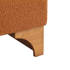 Fauteuil Boucle avec dossier roulé et base en bois massif
