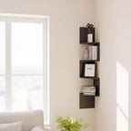 Homy Casa Modern 4-Tier Wall Mounted Corner Shelf, Space-Saving Display Storage