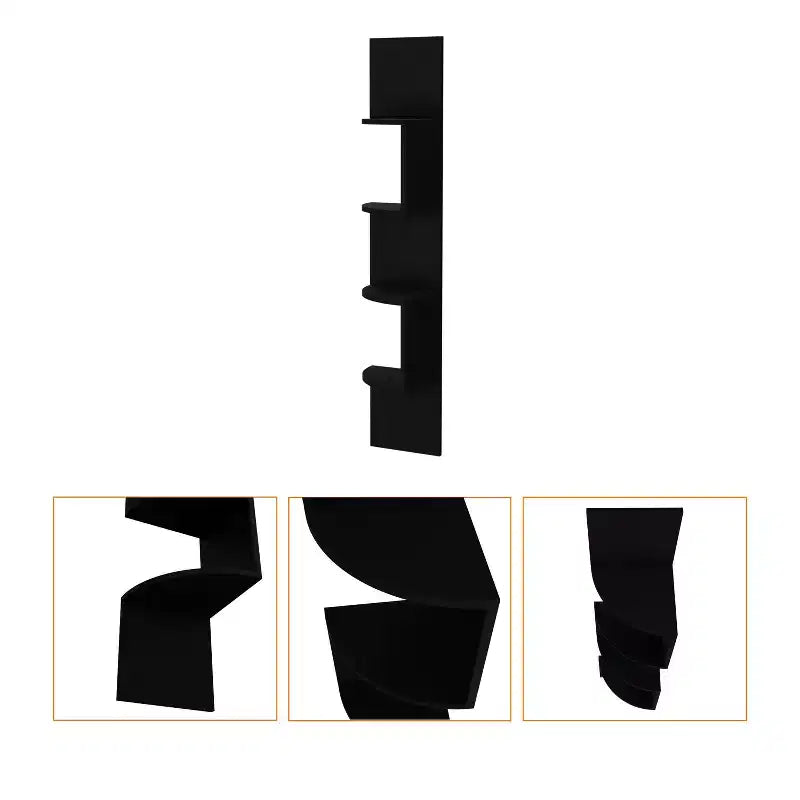 Étagère d'angle murale moderne à 4 niveaux – Rangement d'exposition peu encombrant