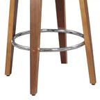 Tabouret de bar pivotant 68,5 cm de style mi-siècle avec revêtement similicuir et piètement en bois – Accent Cuivré