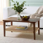 Table basse noire moderne avec 1 étagère ouverte – Salon