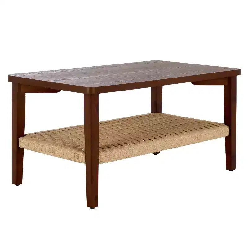 Table basse noire moderne avec 1 étagère ouverte – Salon