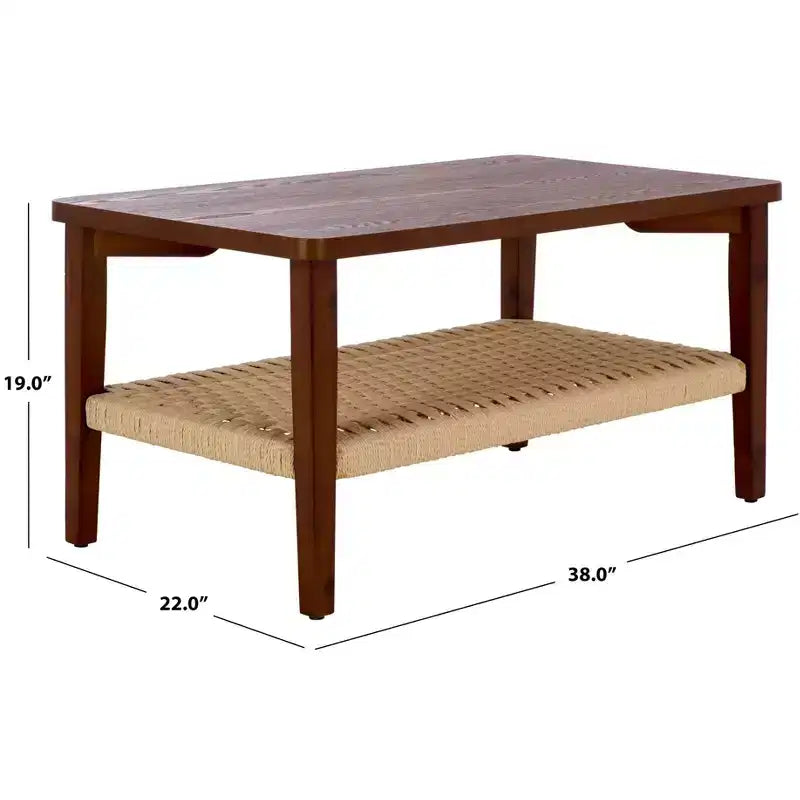Table basse noire moderne avec 1 étagère ouverte – Salon