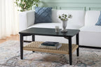 Table basse noire moderne avec 1 étagère ouverte – Salon