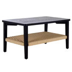 Table basse noire moderne avec 1 étagère ouverte – Salon