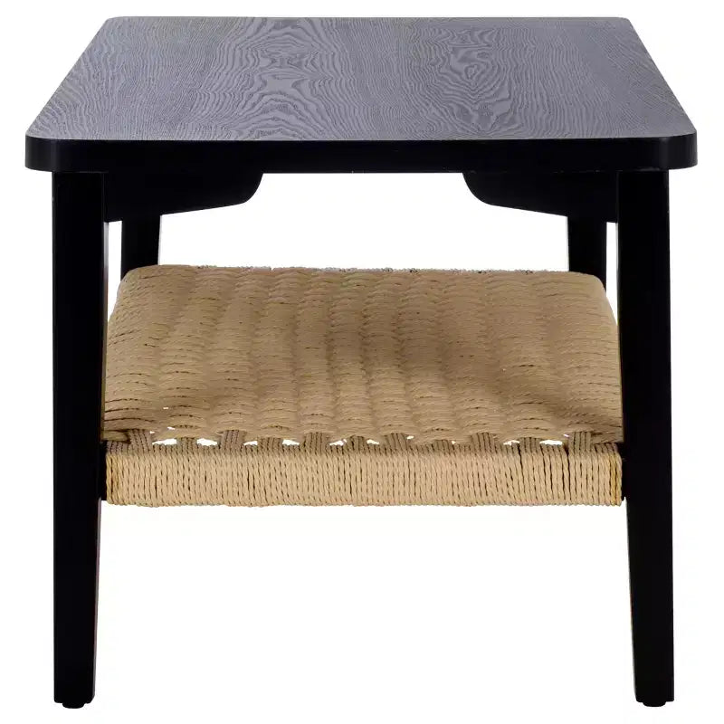 Table basse noire moderne avec 1 étagère ouverte – Salon