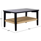 Table basse noire moderne avec 1 étagère ouverte – Salon