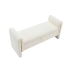 Banc de chambre moderne rembourré, Grand pouf de rangement avec accoudoir pour pied de lit, salon, entrée ou salle de lecture