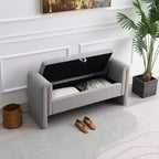 Banc de chambre moderne rembourré, Grand pouf de rangement avec accoudoir pour pied de lit, salon, entrée ou salle de lecture