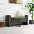 Banc de chambre moderne rembourré, Grand pouf de rangement avec accoudoir pour pied de lit, salon, entrée ou salle de lecture