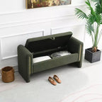 Banc de chambre moderne rembourré, Grand pouf de rangement avec accoudoir pour pied de lit, salon, entrée ou salle de lecture
