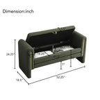 Banc de chambre moderne rembourré, Grand pouf de rangement avec accoudoir pour pied de lit, salon, entrée ou salle de lecture