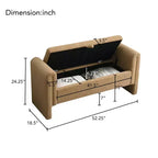 Banc de chambre moderne rembourré, Grand pouf de rangement avec accoudoir pour pied de lit, salon, entrée ou salle de lecture