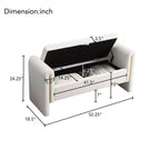 Banc de chambre moderne rembourré, Grand pouf de rangement avec accoudoir pour pied de lit, salon, entrée ou salle de lecture