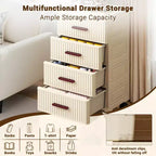 Meuble de rangement multifonctionnel à 5 niveaux crème - Organisateur mobile pour chambre et salon avec tiroirs pour jouets, livres, vêtements et collations