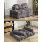 Canapé-lit pliant 3 en 1, chaise de couchage convertible avec oreiller, lit de chaise pliant portable, canapé de sol confortable avec dossier pour salon, beige