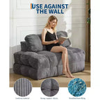 Canapé-lit pliant 3 en 1, chaise de couchage convertible avec oreiller, lit de chaise pliant portable, canapé de sol confortable avec dossier pour salon, beige