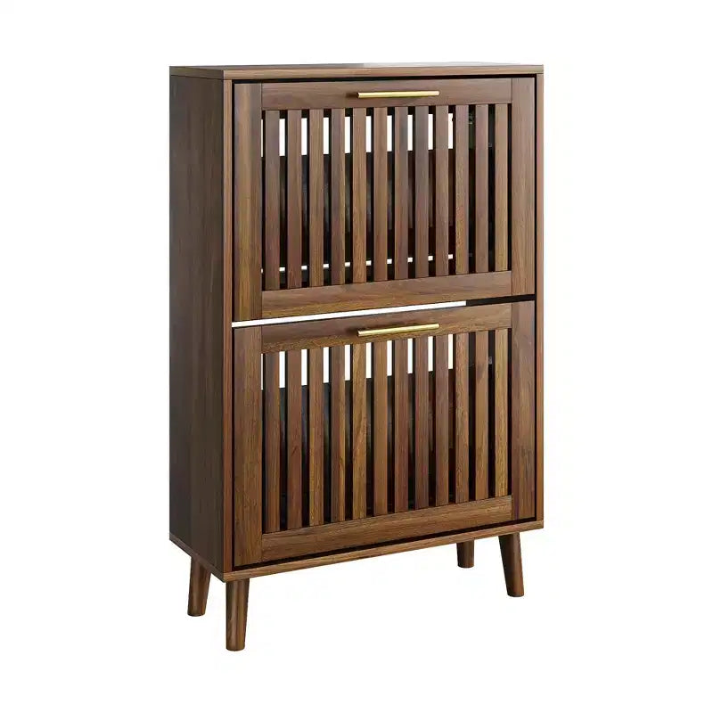 Meuble à chaussures moderne en bois à 2 tiroirs basculants