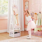 Coiffeuse pivotante pour enfants avec miroir pleine longueur et lumières