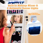 Coiffeuse pivotante pour enfants avec miroir pleine longueur et lumières