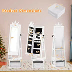 Coiffeuse pivotante pour enfants avec miroir pleine longueur et lumières