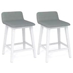 Costway 24 Upholstered Barstools w/ Low Back Footrest & Wood Legs for Kitchen Island