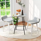 Tabourets de bar rembourrés 61 cm avec dossier bas, repose-pieds et pieds en bois – Îlot de cuisine