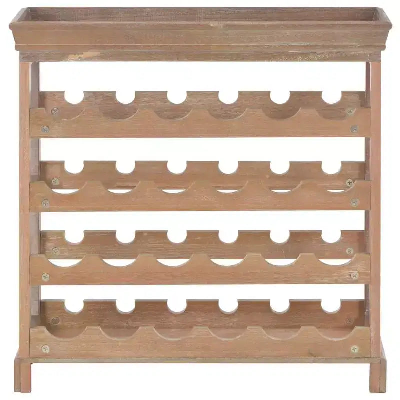 Range-bouteilles sur pied avec plateau supérieur et meuble de rangement – Bois composite