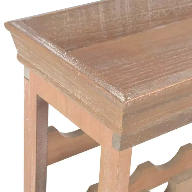 Range-bouteilles sur pied avec plateau supérieur et meuble de rangement – Bois composite