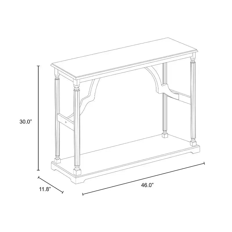 Console en Bois avec Étagère Inférieure – 45,9"L x 11,8"P x 29,9"H