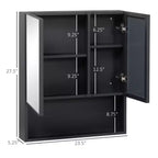 Armoire à pharmacie murale, armoire de toilette avec portes doubles et étagères de rangement