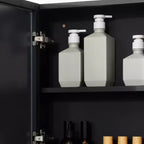 Armoire à pharmacie murale, armoire de toilette avec portes doubles et étagères de rangement