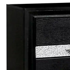 Table de chevet avec garniture argentée et 1 tiroir à bijoux – Noir