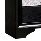 Table de chevet avec garniture argentée et 1 tiroir à bijoux – Noir