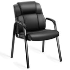 TUYOHW Reception Chair No Wheels,Classic PU Leather Guest Chair with Metal Legs,Sturdy Office Chair 250LB Capacity