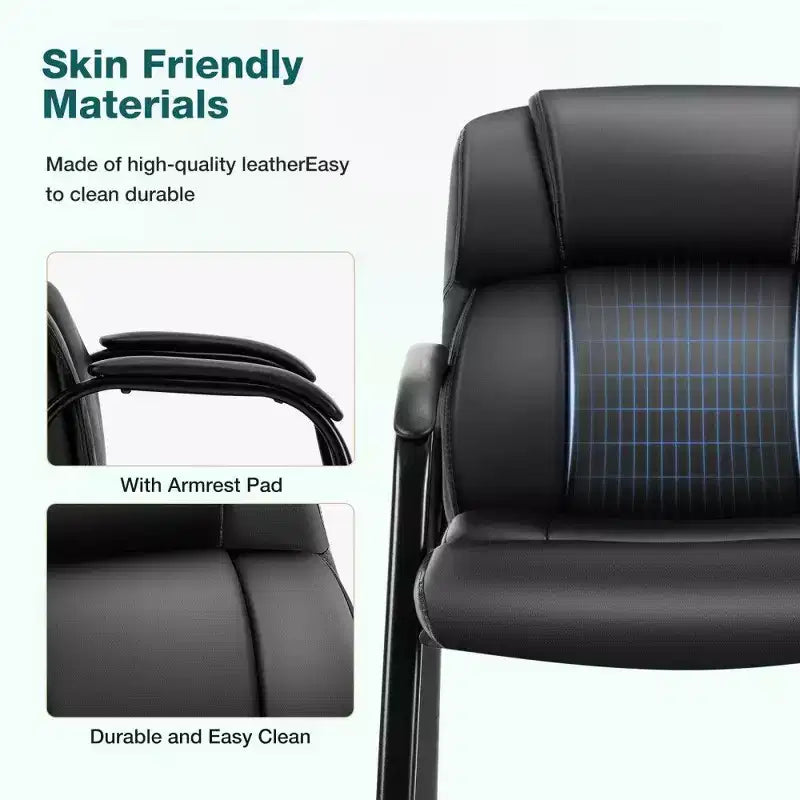 Chaise d'appoint classique en similicuir PU avec pieds en métal – Capacité de 113 kg