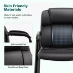 Chaise d'appoint classique en similicuir PU avec pieds en métal – Capacité de 113 kg