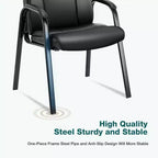 Chaise d'appoint classique en similicuir PU avec pieds en métal – Capacité de 113 kg