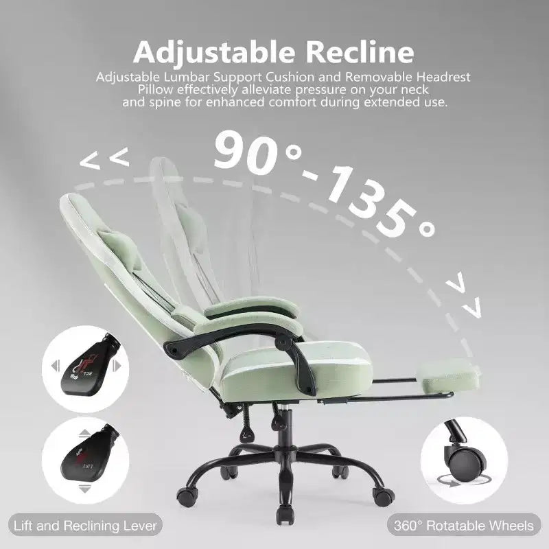 Chaise de bureau ergonomique avec siège à ressorts ensachés et soutien lombaire réglable – 136 kg