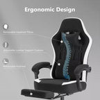 Chaise de bureau ergonomique avec siège à ressorts ensachés et soutien lombaire réglable – 136 kg