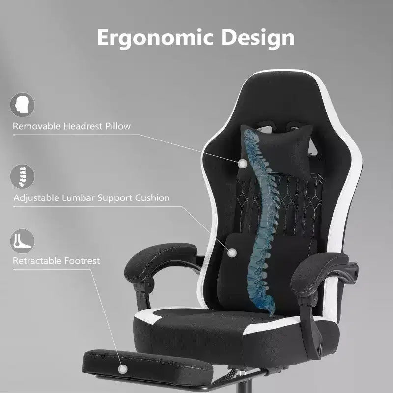 Chaise de bureau ergonomique avec siège à ressorts ensachés et soutien lombaire réglable – 136 kg