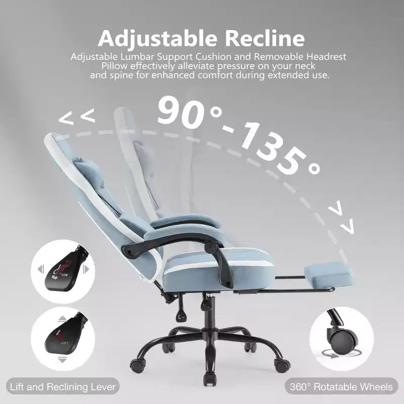 Chaise de bureau ergonomique avec siège à ressorts ensachés et soutien lombaire réglable – 136 kg