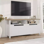 Farmhouse TV Stand for 70 In TV,63 Inch Long Entertainment Center with Storage and Open Shelf,Large Television Stand, Modern Tall Media Console Table