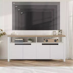 Meuble TV de style ferme pour téléviseur de 70 pouces, centre de divertissement de 160 cm de long avec rangement et étagère ouverte, grand meuble TV, console multimédia moderne et haute