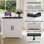 Table d'appoint de charge rustique de 60 cm avec ports USB, Type-C et prises de courant Table de chevet de style ferme avec étagère réglable pour chambre à coucher, salon