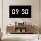 Meuble TV Mid-Century Modern pour téléviseurs de 55 à 65 po avec portes cannelées et étagère ouverte